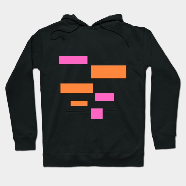 Orange Pink Rectangle Hoodie by Special Everyday